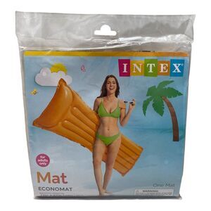 Intex Inflatable Economat Swimming Pool Float Raft Lounge 72 x 27 Adult Orange